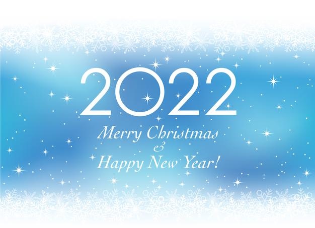 Błękitna kartka szczęśliwego nowego 2022 roku